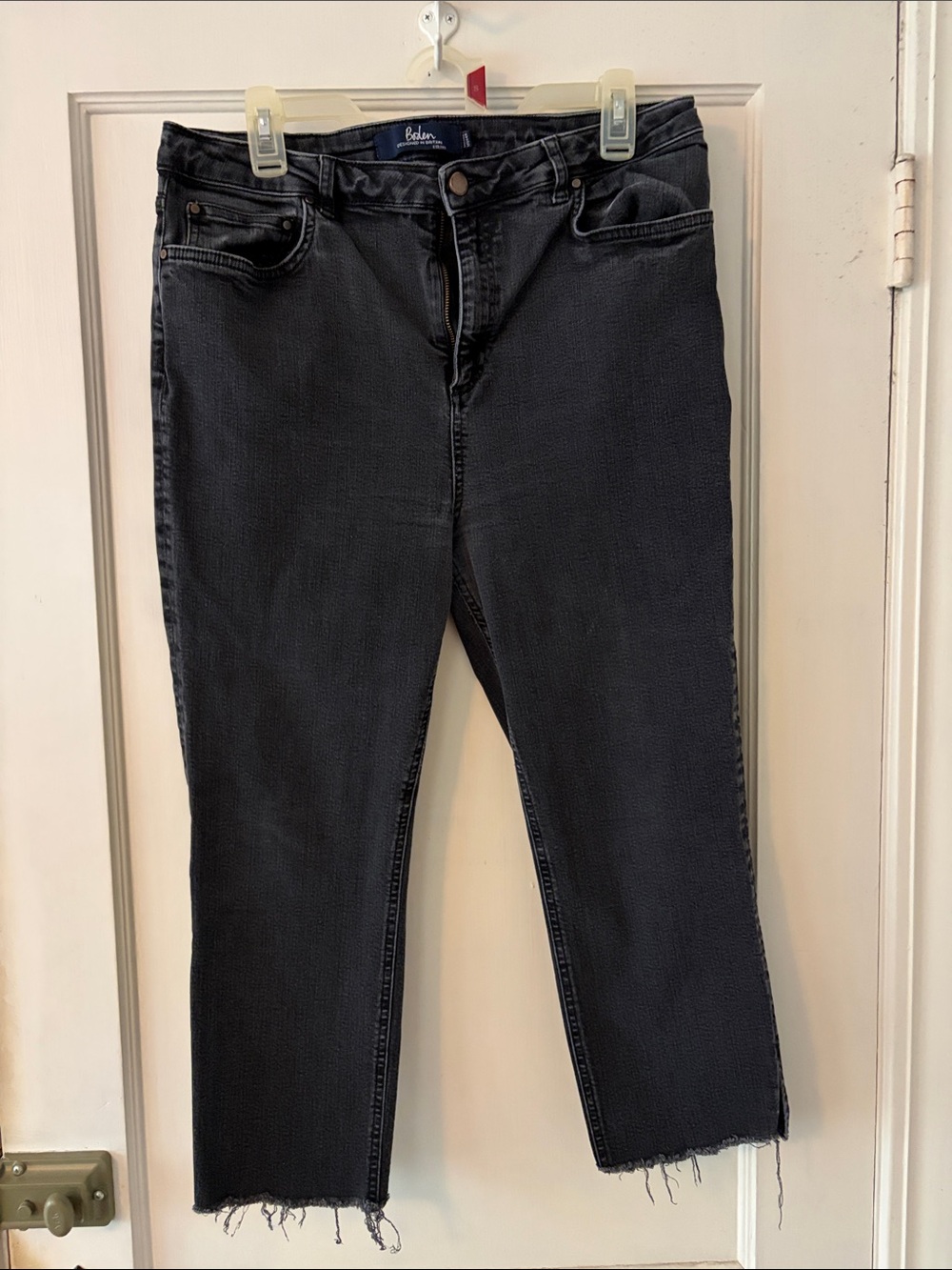 Boden Black Cropped Slim Jeans